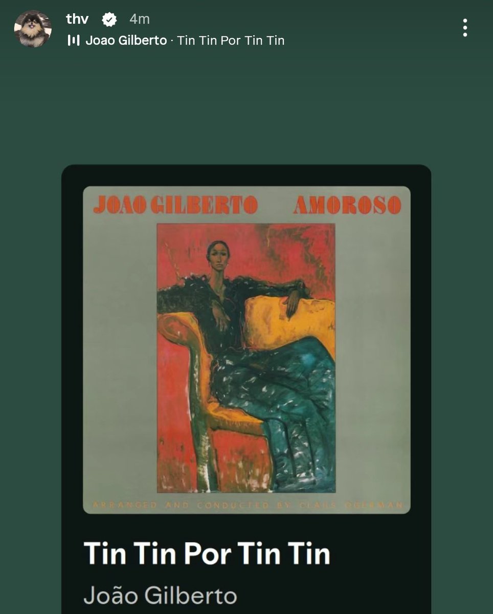 thvdiaries's tweet photo. thv on Instagram <3

🎶Tin Tin Por Tin Tin by Joao Gilberto https://t.co/PoHi1I90Du