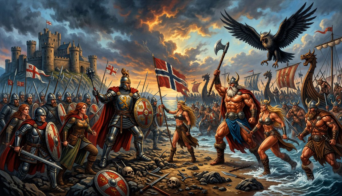 RedDevilMatador's tweet photo. @terjehelland Vikings vs Saxons. You are repeating the battles of your ancestors https://t.co/lyZuGz8FTf