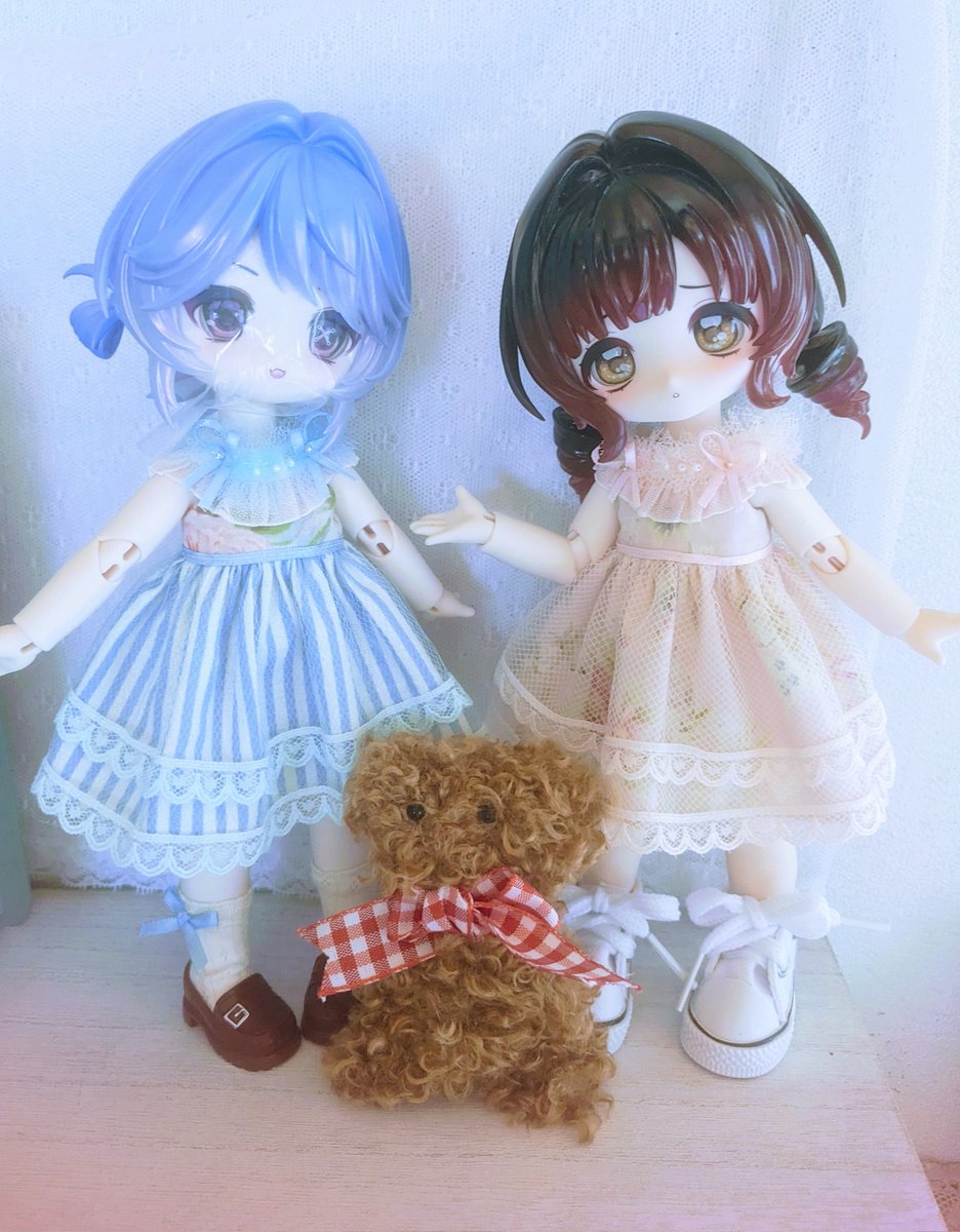 りんりん 6月3日 ボニバニ6 ワンピース 水色は試作だけで間に合わないかな😭 ピンクはお