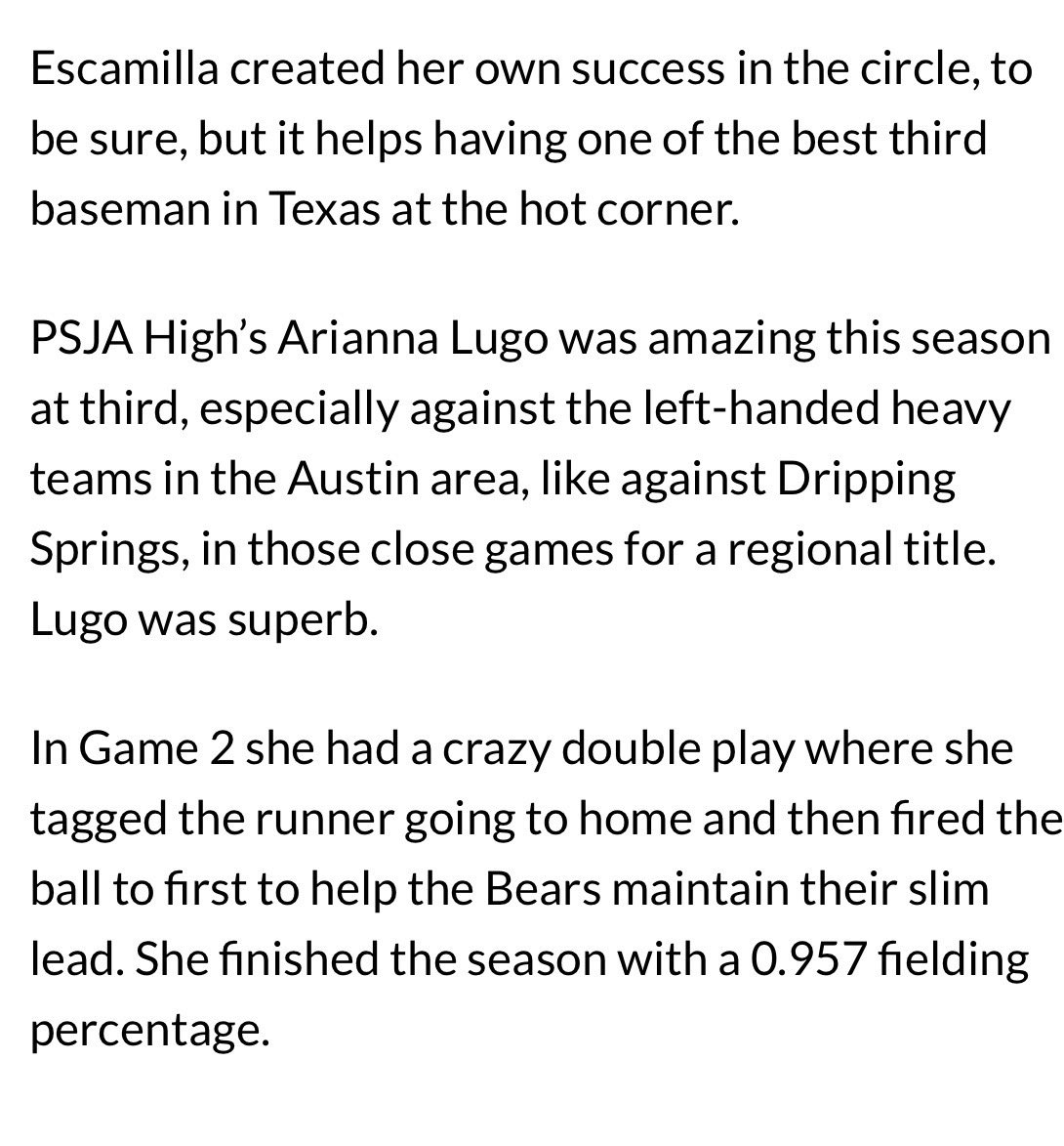 AriannaLugo99's tweet photo. So honored to receive All Area Defensive Player of the Year⭐️ Don’t forget I can play some defense too!! Can’t wait till next season. @psja_ladybearSB https://t.co/XvUEqs86Yr