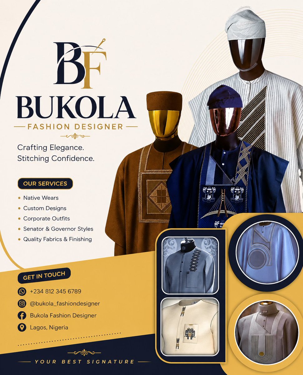 bukky_design's tweet photo. Premium native wears with clean finishing and perfect fit. Order yours today.
#BukolaFashionDesigner #NativeWear #MensFashion #Agbada #Kaftan #MadeInNigeria #FashionDesigner #StyleWithClass https://t.co/w4BYQPUPLt