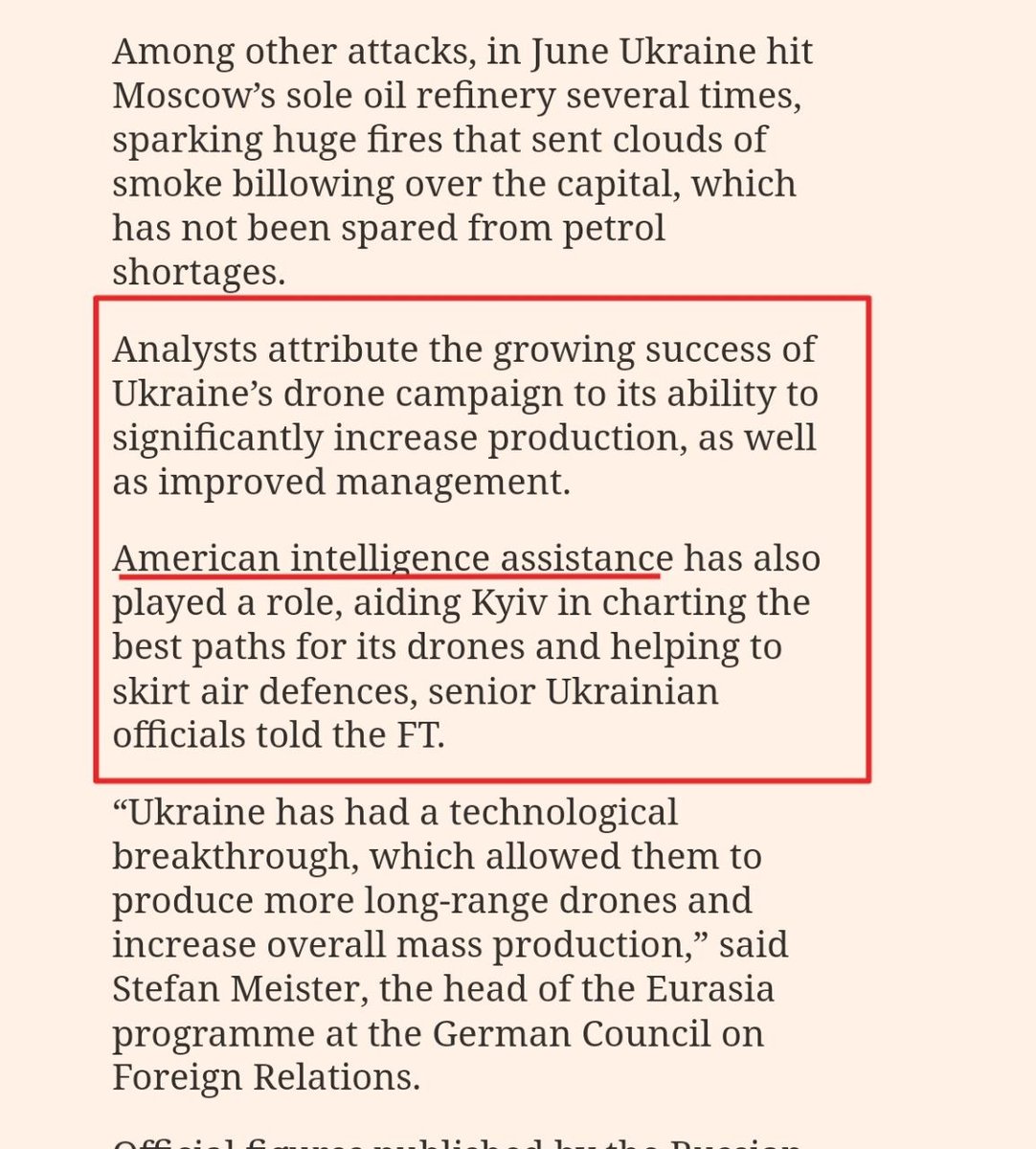 BrianJBerletic's tweet photo. 🇺🇸🇷🇺 The Ukraine War is a US War on Russia

▪️FT repeats admissions made by the NYT that US Intel is behind drone strikes deep inside Russia;

▪️Beyond admitting it, it is obvious the US is the only nation with the intelligence, surveillance, and reconnaissance capabilities required to carry out such large scale and precise operations which require not only finding and striking targets but locating and circumventing Russia's extensive air defense network;

▪️Despite the very loud, constant theater of a supposed "US-European split" - the US is simply preparing to feed the rest of Europe into its war on Russia necessitating the removal of US troops along the frontline and creation of sufficient motivation for increased costs for the European public and plausible deniability for Washington itself;

▪️Regardless of this theater, the US will continue fueling, directing and participating in what has been and continues to be its own war on Russia;

▪️The events surrounding continued aggression toward Iran despite agreeing to an "MOU" should be further evidence of how the US simply uses "diplomacy" and deception to buy time and space to continue its agenda, not change it;