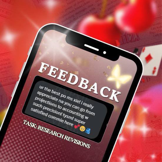 xxiecreates's tweet photo. 🎰💌

#xxiecreates with love & care. 

task: research revisions 🧮

another research revision completed 📑 this client needed help polishing their paper, checking the computations, and making sure everything was aligned before submission. 

i’m really happy na naging satisfied sila with the final output 🥹 thank you sm po for letting me be part of your research journey! hoping for a successful defense and good results 🫶🍀

lf clients accounting business management video editor proofreader thesis research writeups commissioner creatives