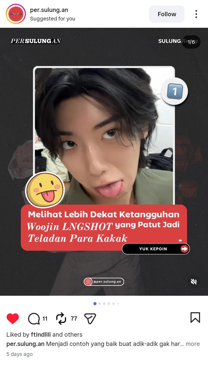 enjoy4sho's tweet photo. Tp asli deh, knp ya lngshot nih sering bgt masuk ke konten ig ig umum yg sama sekali bukan kpop relate? Ini aku jg kmren nemu woojin di ig komunitas anak sulung 😭
Ini kah pertanda bahwa shottiesna memang bangsa yg besarrr... DUARRR 💣💥 (war tiket konser 5 menit sold out mampus) https://t.co/PI83ladQVj