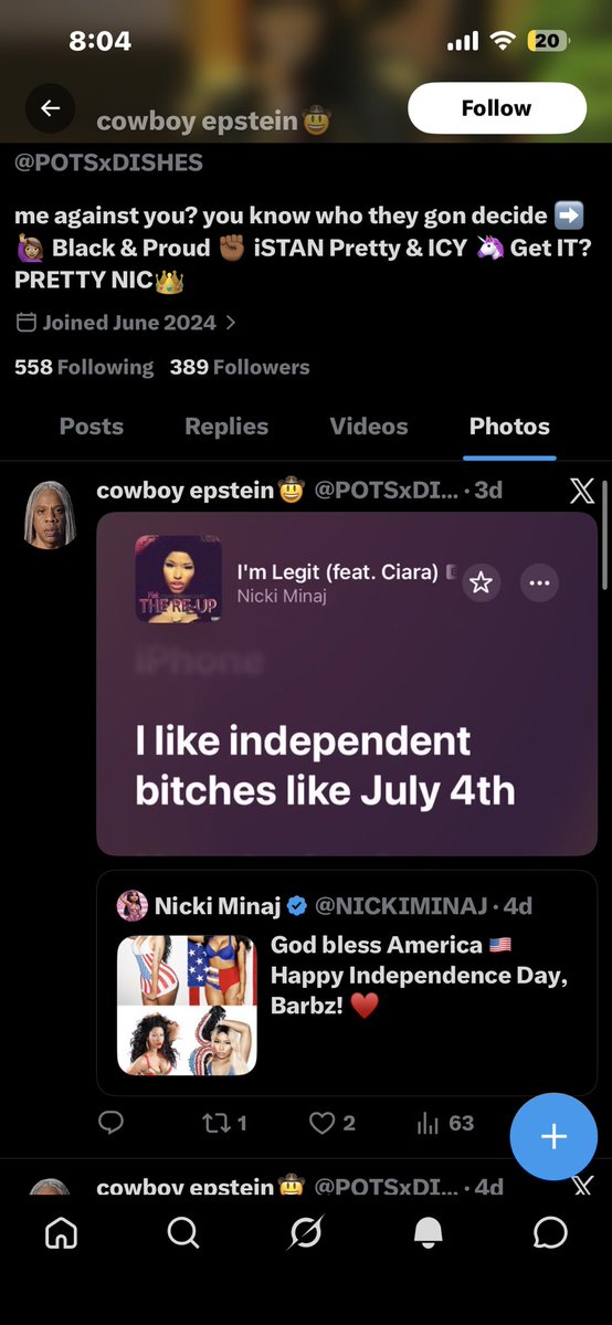 wickedinwinter's tweet photo. @POTSxDISHES @ONIKAZSLEEZE @TrimHQ u so slow omgggg. i been said like five times i don’t do this for attention or likes. your account is in the trenches. the like to follows ratio is in helllll.  u are the NOBDY NOBDY NOBODYYY😩😂 https://t.co/ZgaF8Cfhps