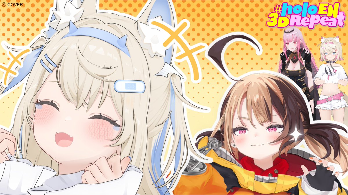 hololive_En's tweet photo. "How do we let the other grems know?"
"We'll type a note and tape it to the side of the shoebox"

"The Off-Collab"💀🐾👧#holoEN3DRepeat ft. @moricalliope @fuwamoco_en @gigimurin ✨

📺https://t.co/2JG8iOOZKi
📅Fri July 10th 7PM PDT | 11AM JST(+1D) https://t.co/B81L6FGhC9