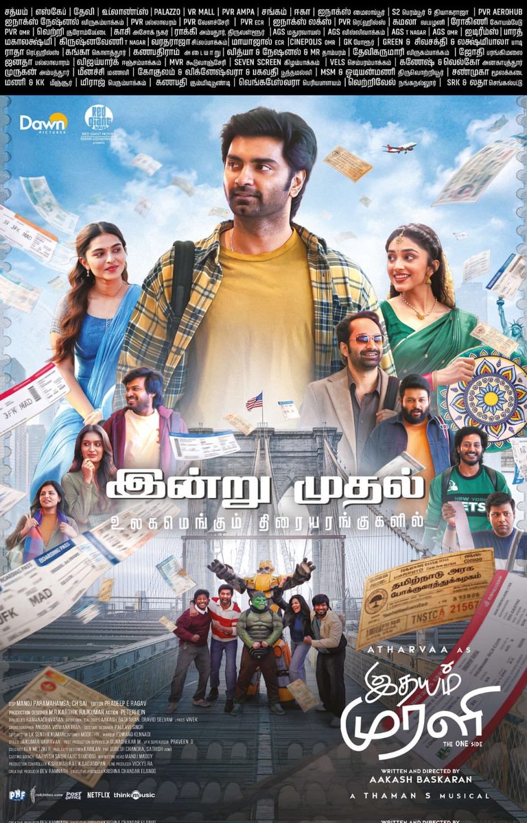 sri50's tweet photo. #IdhayamMurali one of the most eagerly awaited romances hits screens worldwide today! Despite low key promotions, advance booking is strong ❤️💥✨ https://t.co/vzbVPiUnho