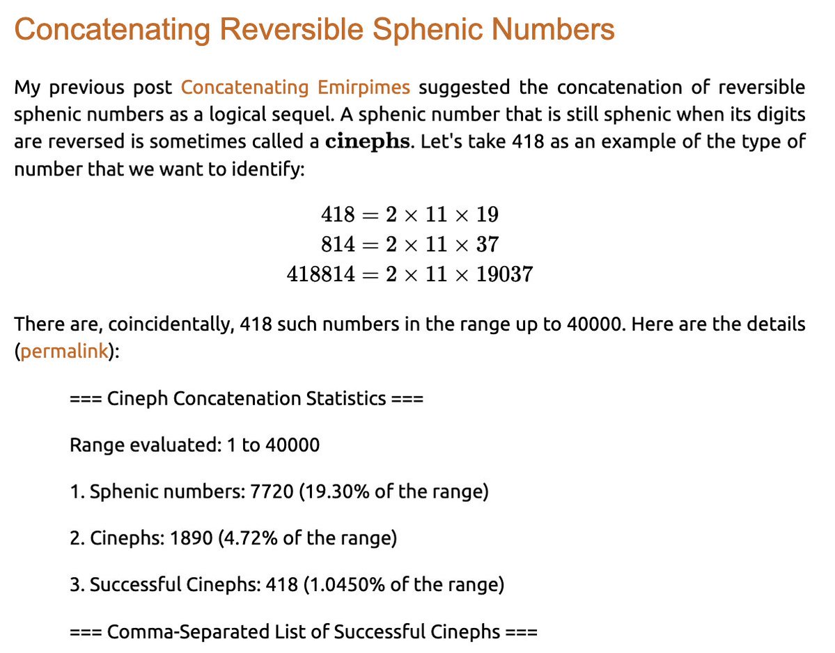 SeanReeves's tweet photo. 28222: 2 * 103 * 137

Reversible sphenic number since 22282 = 2 * 13 * 857; junction number since 28196 + 26 (digit sum) = 28205 + 17 (digit sum) = 28222; modest number since 28222 % 222 = 28; SOD &amp; POD are perfect powers (16, 128)

https://t.co/x9zLdu8MSM
https://t.co/9PMI7LMXDp https://t.co/gB9bZsbmSd