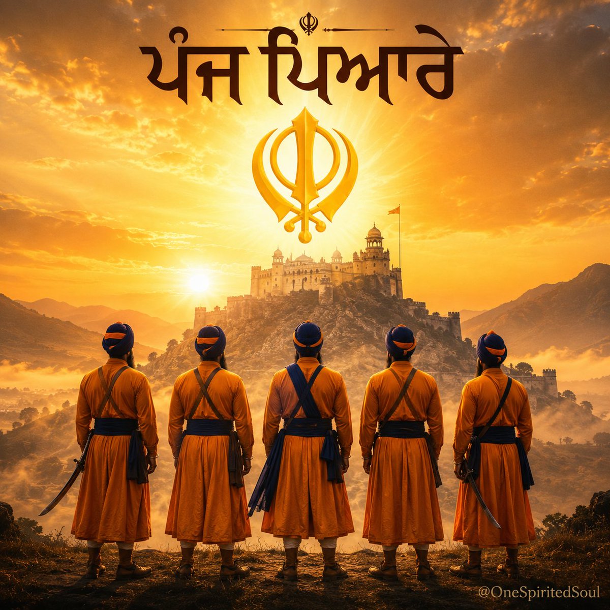 OneSpiritedSoul's tweet photo. Panj Pyare- the Five Beloved Ones. At Anandpur Sahib, Vaisakhi 1699, five Sikhs offered their heads to Guru Gobind Singh Ji: Bhai Daya, Dharam, Himmat, Mohkam & Sahib Singh. They became the first Khalsa, then administered Amrit to the Guru himself.
#PanjPyare #Khalsa #SikhHistory https://t.co/yc2DpNYfBt