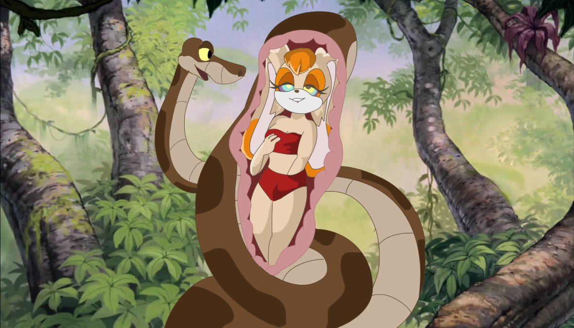 Pika7703's tweet photo. Kaa and Jungle Vainilla the rabbit Vore https://t.co/XSM92cJdbO
