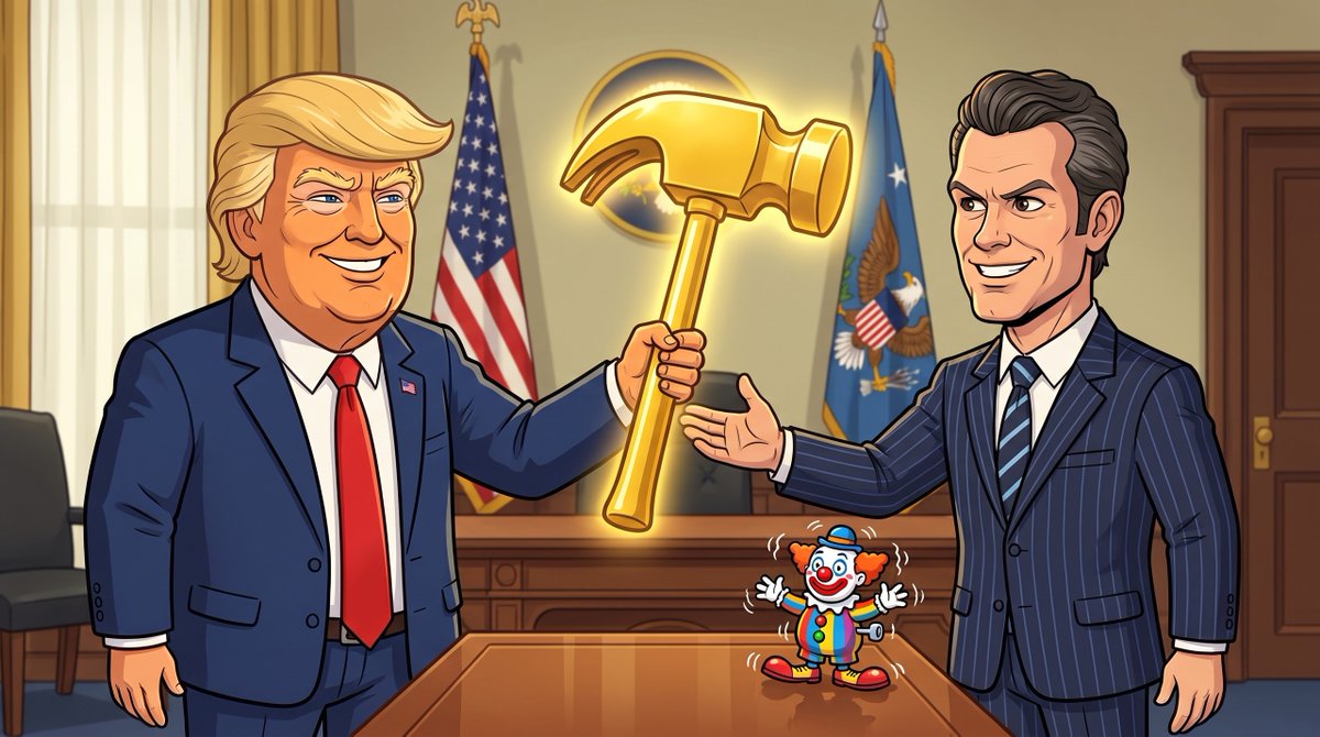 commonsense144's tweet photo. @PeteHegseth Handing over the official tool for the job. Let's get to work! https://t.co/1rWpIq9OOi