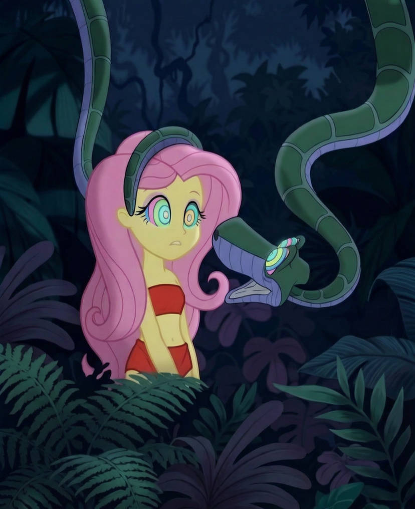 Pika7703's tweet photo. Kaa and jungle Fluttershy https://t.co/36DbJ2Mycs