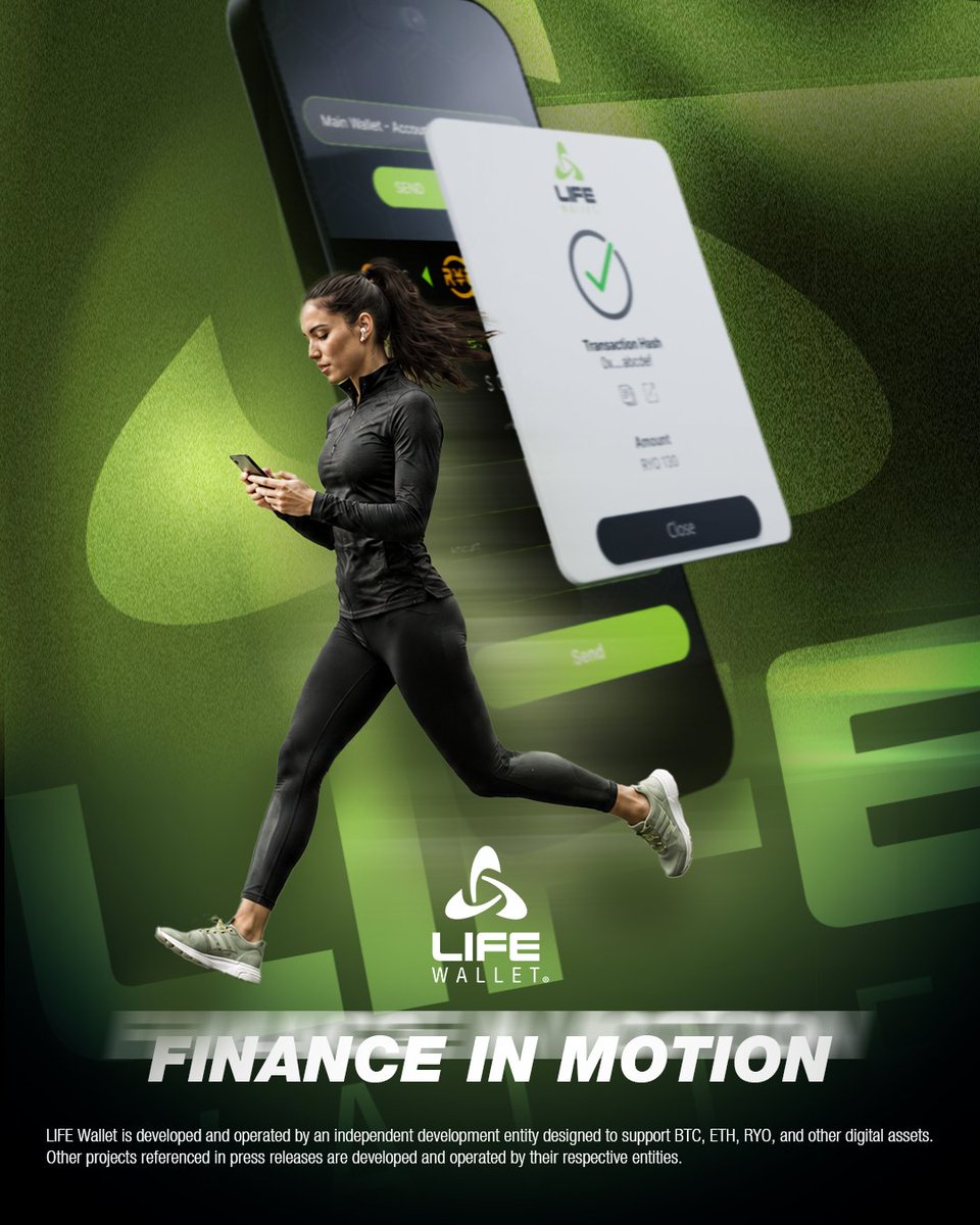 LifeWallet's tweet photo. Life moves at your pace. So does LIFE Wallet.

Send, receive, and manage your finances wherever life takes you — all from your phone.

Take control with LIFE Wallet today:
🔗 https://t.co/mcJglOlFnA

#RYO #LifeWallet #DigitalPayments #CryptoAdoption #DigitalFinance https://t.co/hYPRooV0FP