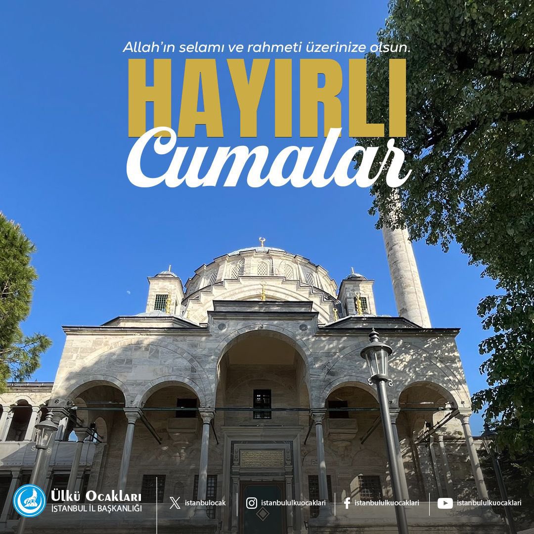 istanbulocak's tweet photo. Allah’ın selamı, rahmeti ve bereketi üzerinize olsun.
Dualarınız kabul, cumamız mübarek olsun.
#HayırlıCumalar 🇹🇷 https://t.co/fxVvZ06a7W