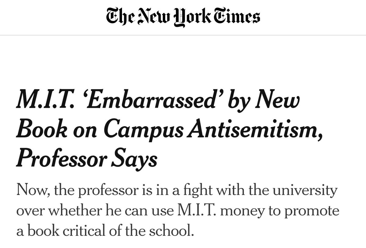 SolomonsGardens's tweet photo. As an MIT doctoral student, I'm compelled to say that @WSJ and @nytimes are doing fluff promotions for a self-published ebook by a former Israeli military officer, now professor, that accuses thousands of MIT students who voted for divestment and protested against the Gaza Genocide of being antisemitic bigots. But we are not bigots, and the book is riddled with lies. Most MIT undergrads (63%) and grad students (70%) voted to demand MIT end drone swarm and bacteria engineering research for the Israeli Ministry of Defense. 

This is basic research ethics. If MIT puts restrictions on Saudi, Chinese, and Russian governments sponsoring MIT research, it should apply the same rule for another foreign state committing grave atrocities against the Palestinians. But MIT officials have met student demands with expulsions, arrests, and deaf ears. That's the story, not the brittle feelings and attention-seeking antics of tenured professors claiming they are 'unsafe' on campus.