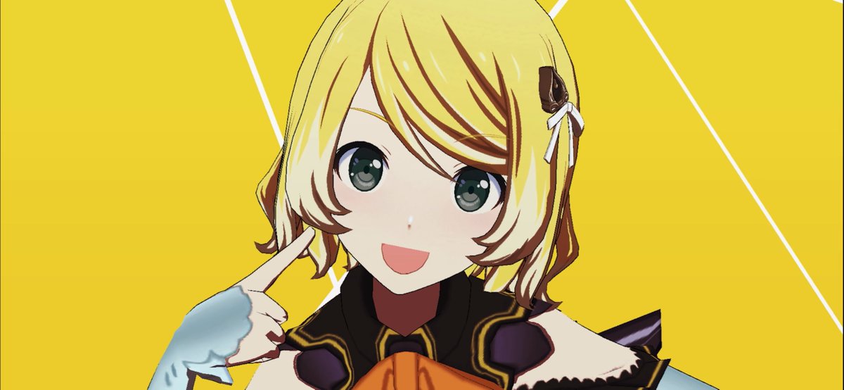 43tx2's tweet photo. この衣装＋髪型めっちゃデフォしがりこちゃんに雰囲気近くてとくに好きなんだよね〜！ってポストしようと思ったらスクショリンちゃんかわいすぎて顔ばっかなの💛🧡 https://t.co/t2D3s9prXw