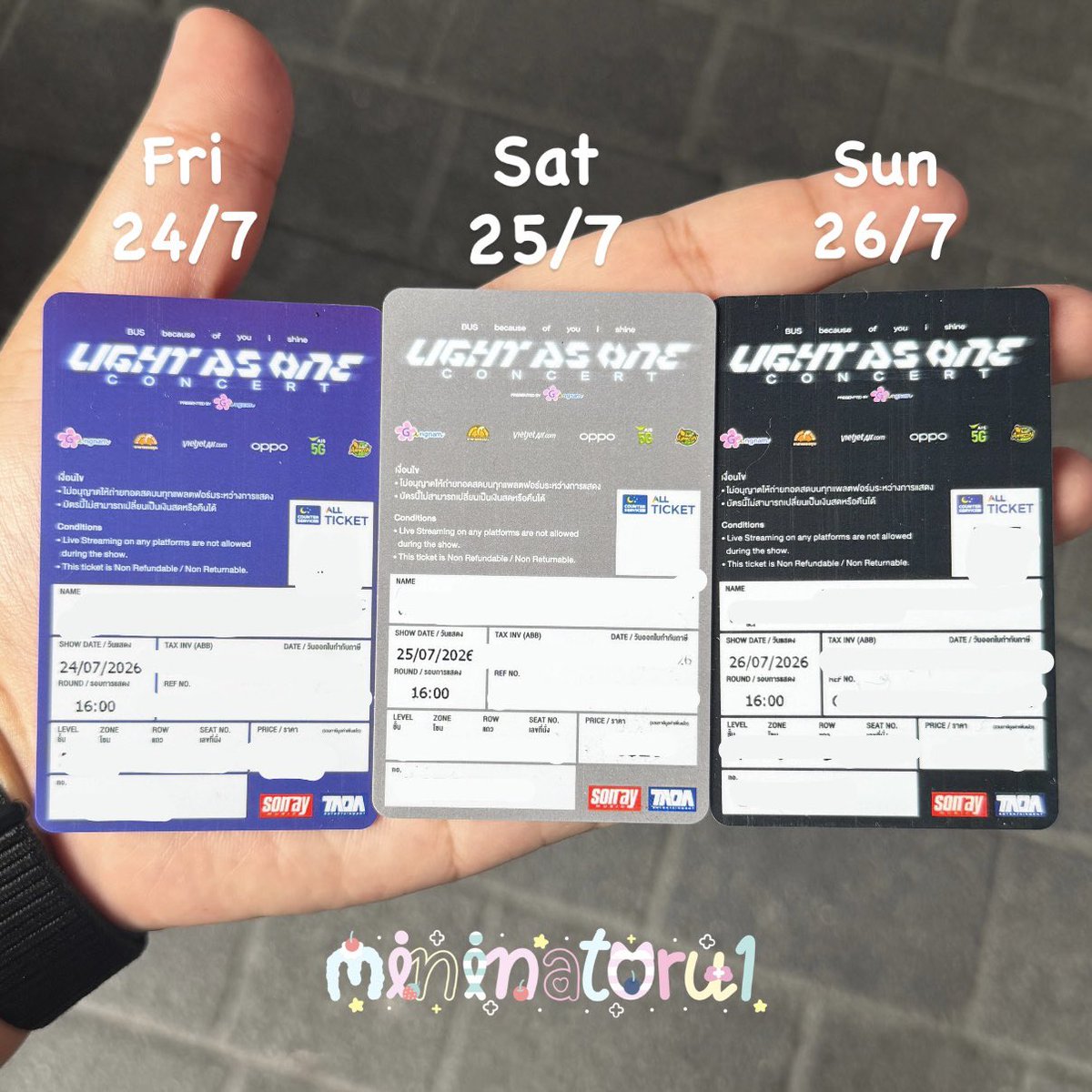 Mininatoru1's tweet photo. สีตรงตามวันเนาะ 😂
ศ. 24/7 : 💙
ส. 25/7 : 🩶
อา. 26/7 : 🖤

#BUS_LIGHTASONE https://t.co/GzzQ2wRmtX