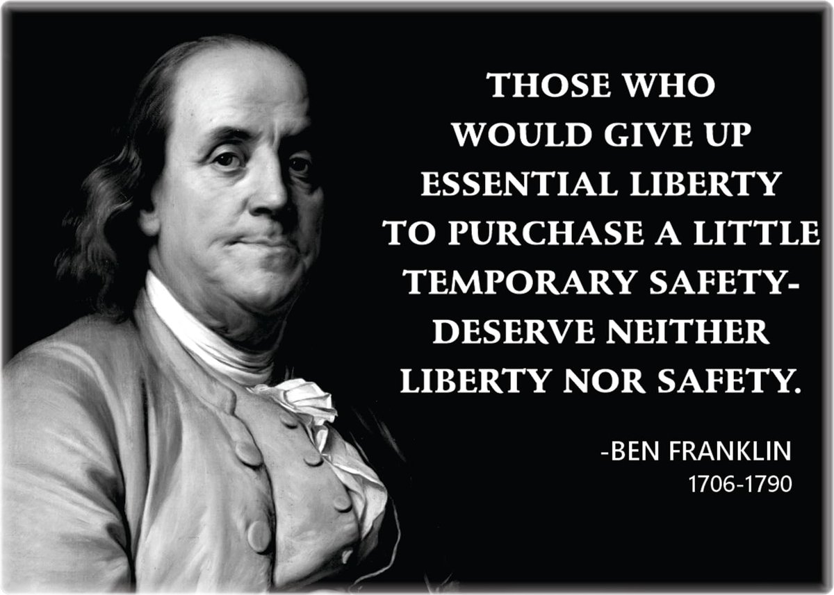 Stonewall_89's tweet photo. @NGunnesch1954 @mattvanswol Uhm... no.  If you think your "safety" is worth losing all of your rights and privacy, then I don't think you understand America. https://t.co/DGJ7uAgBKc