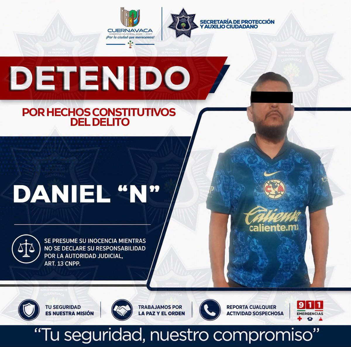 circulo_depoder's tweet photo. 🔴 ASEGURA SEPRAC MOTOCICLETA CON REPORTE DE ROBO Y DETIENE A UN HOMBRE EN LA COLONIA LA UNIÓN

Como parte de las acciones preventivas derivadas de la Marcha Exploratoria Intermunicipal, elementos de la Secretaría de Protección y Auxilio Ciudadano (#SEPRAC) aseguraron una motocicleta con reporte de robo y detuvieron a un hombre en la colonia La Unión.

Los hechos ocurrieron cuando los elementos policiales observaron una motocicleta de color negro cuyo conductor, al percatarse de la presencia de la autoridad, realizó una maniobra evasiva para cambiar de dirección.

Ante esta conducta, los policías le marcaron el alto mediante comandos verbales, indicación que fue acatada por el motociclista. Posteriormente, se llevó a cabo una inspección preventiva, sin localizarle objetos ilícitos; no obstante, durante la revisión de la unidad se detectó que presentaba alteraciones en sus medios de identificación.

Derivado de estos hechos, los elementos procedieron a la detención legal del conductor, identificado como Daniel "N", quien fue puesto a disposición del Ministerio Público. Asimismo, la motocicleta, con número de serie 3SCK5FLD6S1029615 y número de motor LC166FM519789Q4, quedó asegurada para el desarrollo de las investigaciones correspondientes.

La SEPRAC refrenda su compromiso de mantener acciones permanentes de prevención y vigilancia con los tres órdenes de gobierno para la detección de los infractores o imputados por hechos delictivos, con el objetivo de fortalecer la seguridad y la tranquilidad de las y los habitantes de #Cuernavaca.

#Morelos