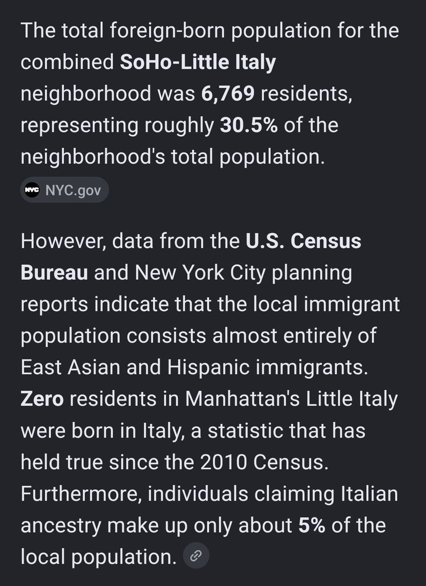 WPhillyTurkey's tweet photo. @TheFP @RubinReport @IsabellaRedjai Because there have been zero Italian immigrants in Little Italy for two decades, which means it is not an immigrant enclave. Imbeciles. https://t.co/fsxpfQIkZ5
