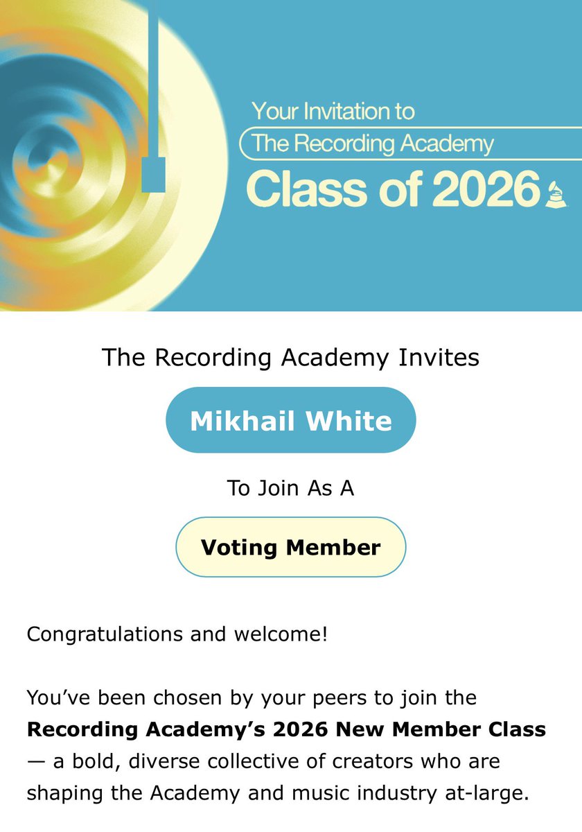 mlwmusicllc's tweet photo. #IAmTheAcademy #RecordingAcademyClassOf2026 #GrammyFamily @RecordingAcad https://t.co/fyGGNNpPjN