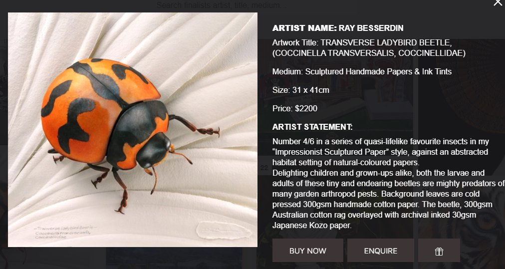 besserdin's tweet photo. I'm delighted to announce that my artwork, Transverse Ladybird Beetle, has been selected as a finalist in the 17th Lethbridge Small-Scale Art Award. Sincere thanks to the judging panel and the team at Lethbridge Gallery for this wonderful honour.  @lethbridgegal https://t.co/lAazcgejYe