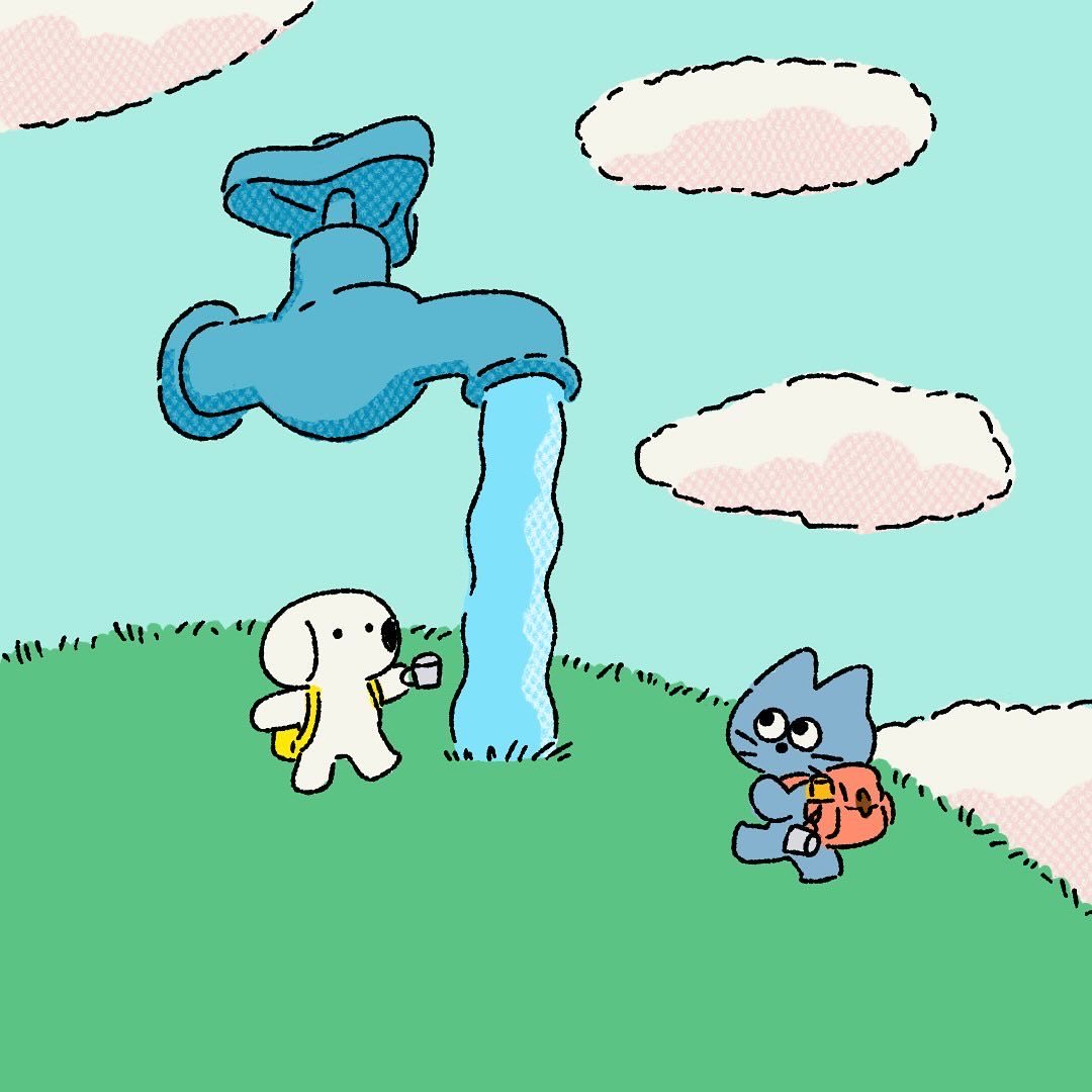 Bumpy2025's tweet photo. あついね〜☀️水分補給しっかりね🚰

#イラスト https://t.co/tkBG6xaurJ