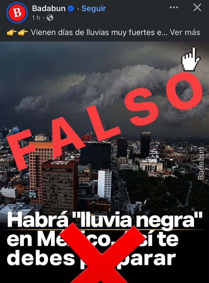 InfoMeteoro's tweet photo. ❌SIGUEN LAS NOTICIAS FALSAS #FakeNews

Entre Canícula de 50ºC sin lluvias y también lluvias intensas por “Tormenta Negra”, muchas páginas de Facebook, X, TikTok y cadenas de WhatsApp siguen alarmando a la población con información falsa; en México:

✅La #Canícula es disminución de lluvias entre julio-agosto y no en todo el país
-NO tiene fecha de inicio/fin
-NO dura 40 días
-NO es la época más calurosa

✅Tormenta Negra es un término utilizado en países de Asia cuando llueven 70 mm en menos de 1 hora… NO aplica para #México cuyo término NO existe

❌JAMÁS HAGAN CASO DE ESTOS TITULARES DE CONDICIONES METEOROLÓGICOS, DE NINGÚN TIPO, NUNCA‼️