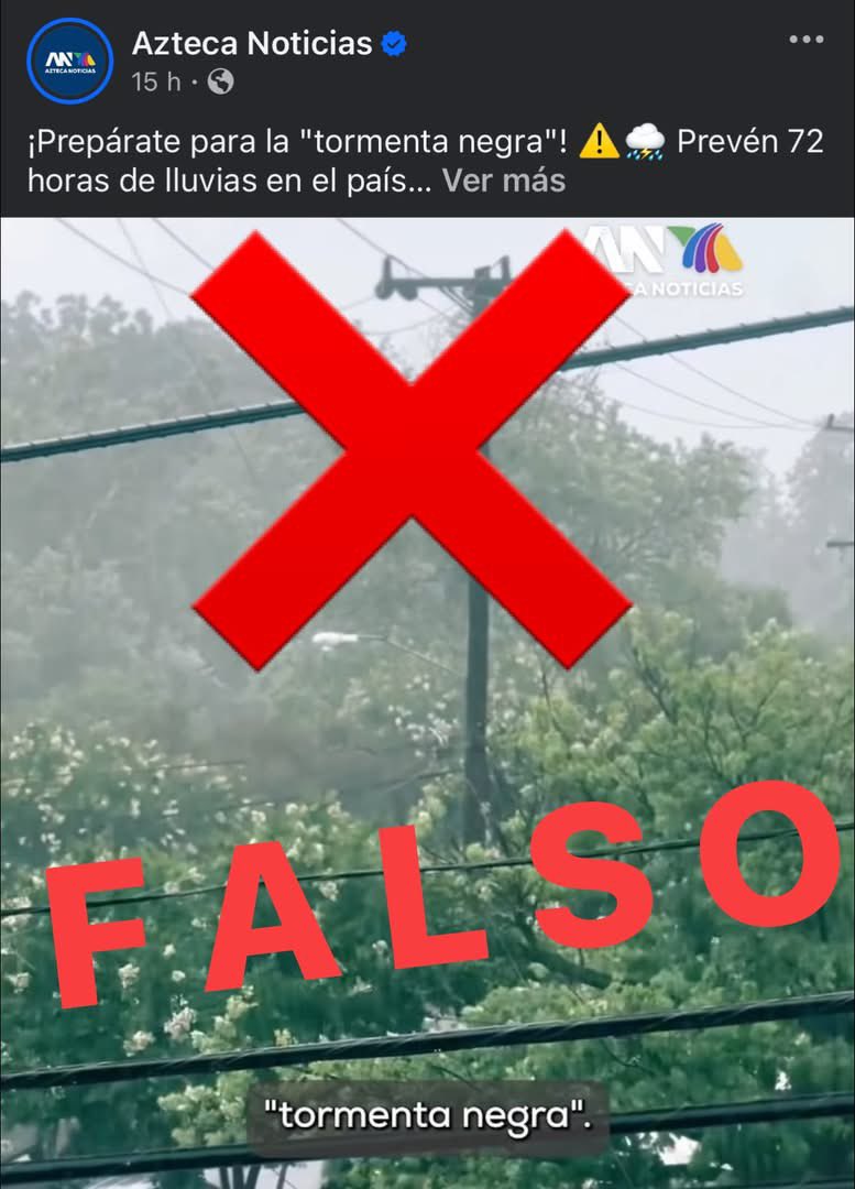 InfoMeteoro's tweet photo. ❌SIGUEN LAS NOTICIAS FALSAS #FakeNews

Entre Canícula de 50ºC sin lluvias y también lluvias intensas por “Tormenta Negra”, muchas páginas de Facebook, X, TikTok y cadenas de WhatsApp siguen alarmando a la población con información falsa; en México:

✅La #Canícula es disminución de lluvias entre julio-agosto y no en todo el país
-NO tiene fecha de inicio/fin
-NO dura 40 días
-NO es la época más calurosa

✅Tormenta Negra es un término utilizado en países de Asia cuando llueven 70 mm en menos de 1 hora… NO aplica para #México cuyo término NO existe

❌JAMÁS HAGAN CASO DE ESTOS TITULARES DE CONDICIONES METEOROLÓGICOS, DE NINGÚN TIPO, NUNCA‼️