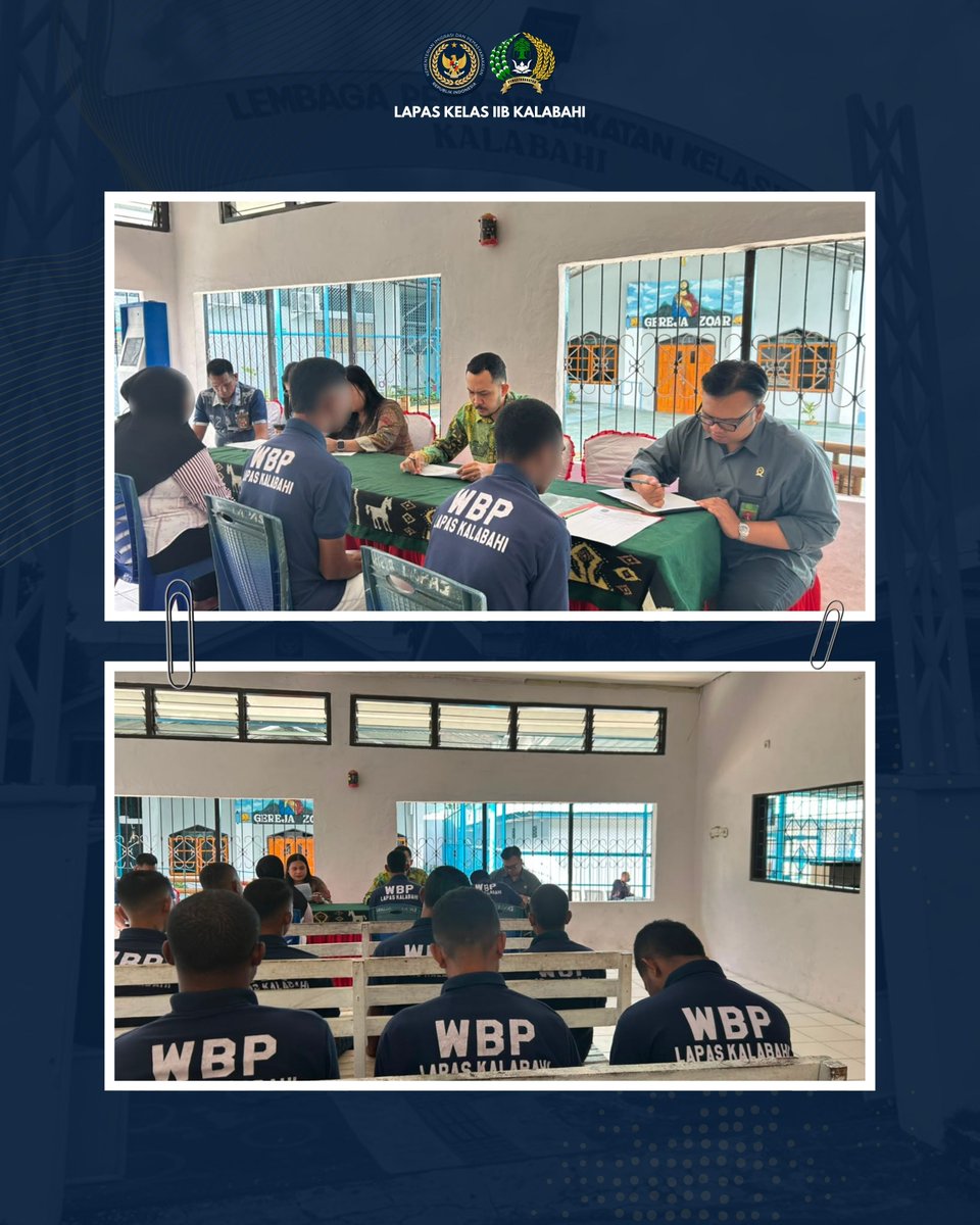 LapasKalabahi's tweet photo. Dorong Pembinaan yang Berkualitas, Lapas Kalabahi Terima Kunjungan Hakim Wasmat Pengadilan Negeri Kalabahi

Selengkapnya:
https://t.co/KTShE4HsWX

#LapasKalabahi
#Kemenimipas
#AlwaysTheBest
~ KanwilDitjenpasNTT https://t.co/XQp06cHaE0