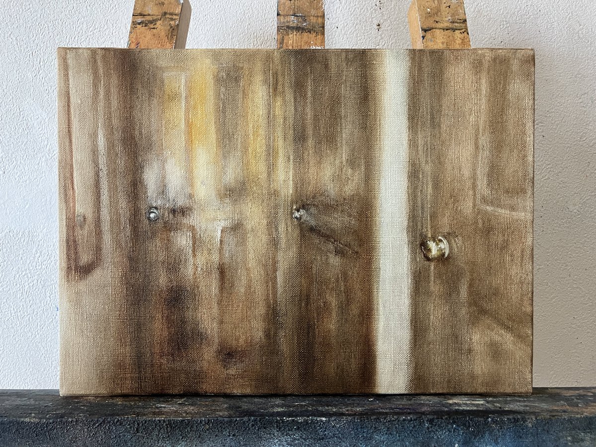 個展に必要な情報収集と発注が少し落ち着いたので久々に油絵。約1時間