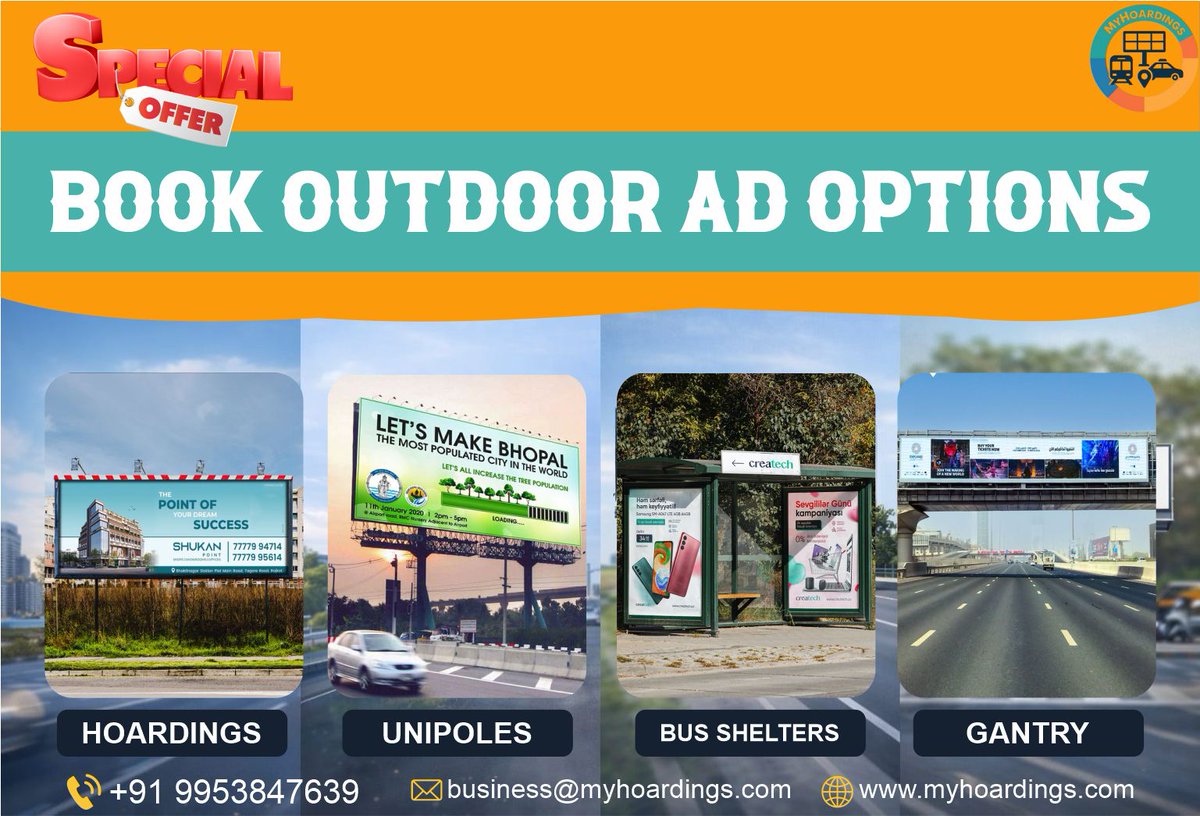 MyHoardings's tweet photo. Dominate high-traffic locations with powerful hoardings, transit ads, and outdoor media that deliver unmatched reach. 📞 +91 9953847639  
#OutdoorMedia #OOHMarketing #Markets #Startups https://t.co/OE7Hu7aKW6