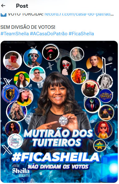 Sevenn_Boy's tweet photo. A Sheila ama reality shows, ela vai ficar mega feliz ao ver a galera do X se juntando pra fazer ela campeã! 

Detalhe, muito desses perfis se odeiam, mas estão juntos por ela! 😉😉😉😉😉😉 https://t.co/JmCzJvGo0Z