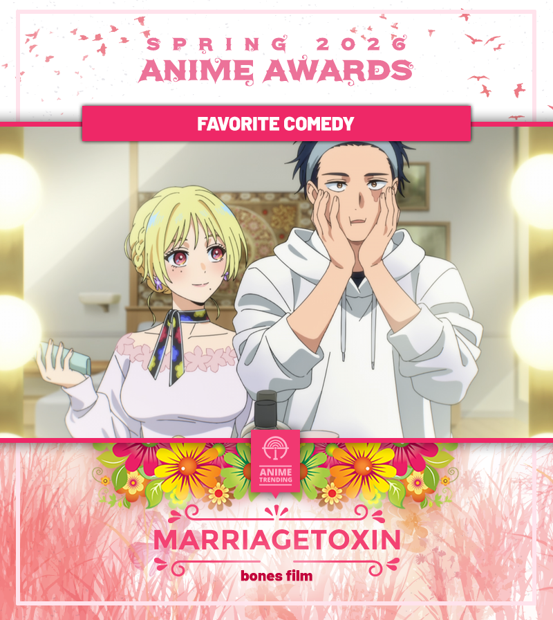 AniTrendz's tweet photo. 🏆 Spring 2026 Anime Awards 🏆
Favorite Comedy:
MARRIAGETOXIN https://t.co/NMhgay7oRu