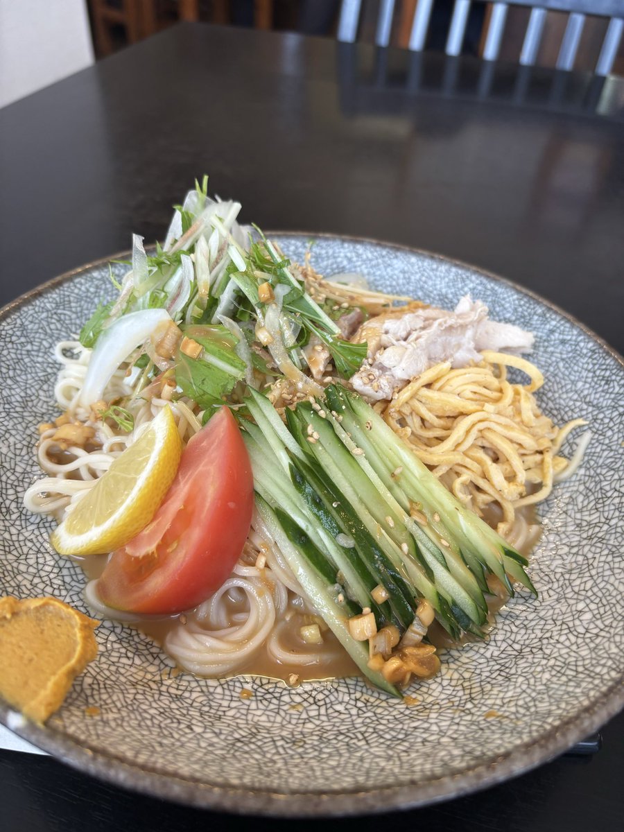snackmare's tweet photo. 手打ち冷麦最高✨️
まさかの食後にコーヒーサービス( *´艸`)
こういうちょっとが、とっても嬉しい♡
ご馳走さまでした♡♡
 #新次亭 #和戸 https://t.co/mOR0nzlMNx