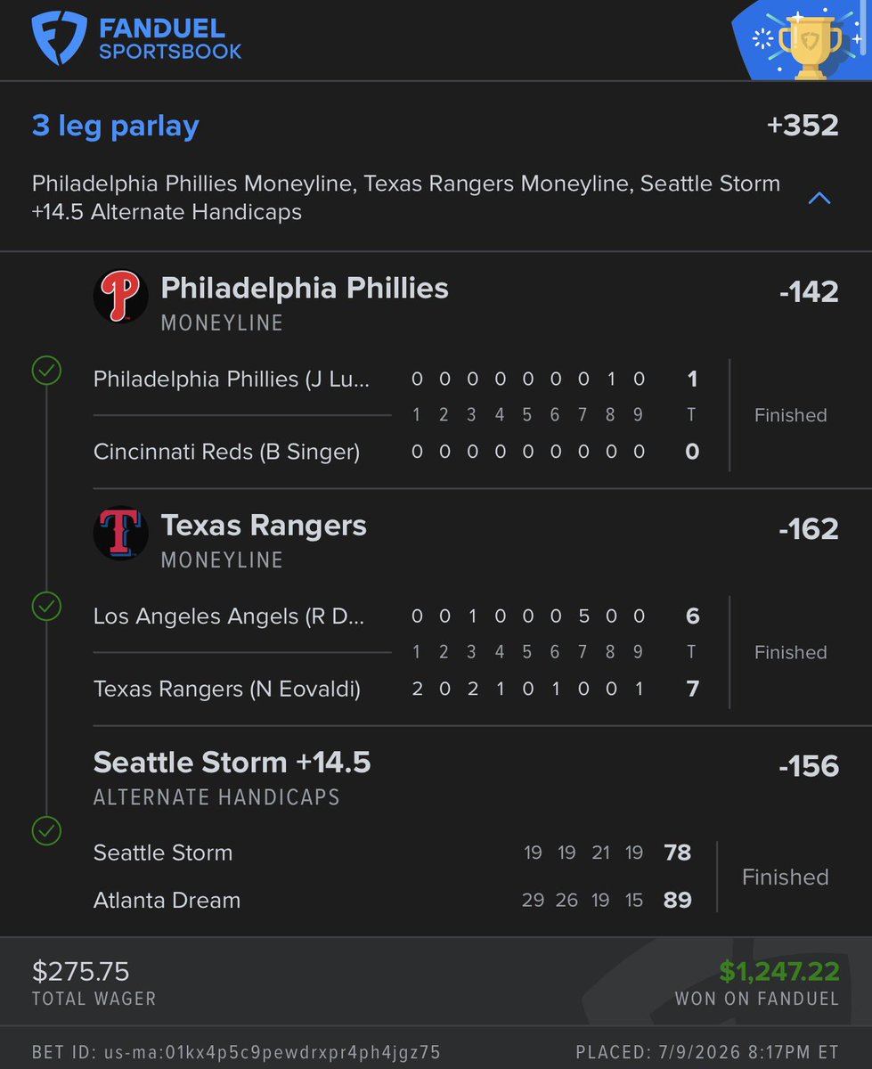 CASH75PGH's tweet photo. Cash🫡 ✅💰

#GamblingX | #GamblingTwitter | #MLB |
#ATPCHALLENGER | #WNBA 

Send Message On Discord For Plays Samman82 https://t.co/8IzfapjyFX