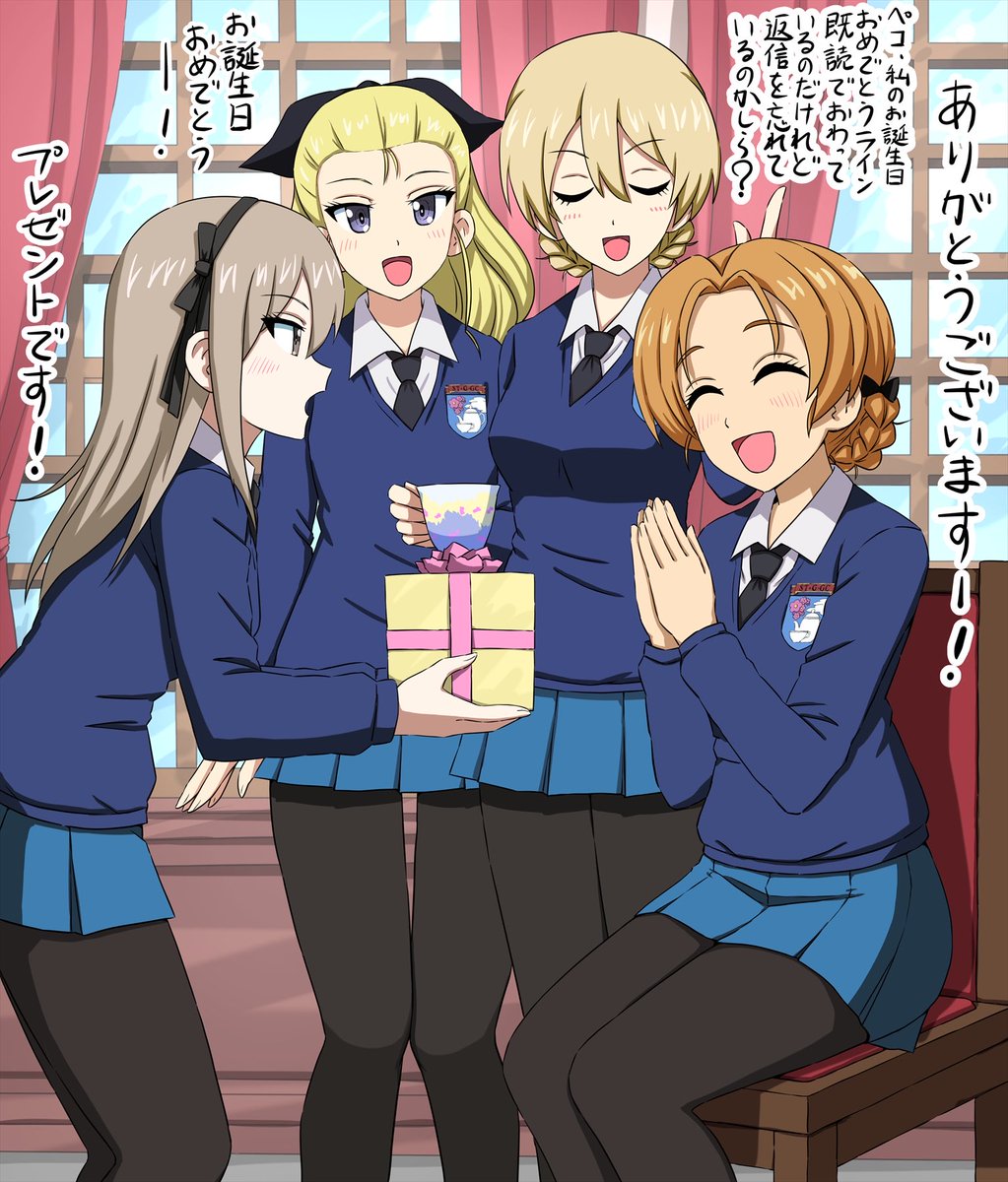 omt_mk3's tweet photo. お祝いされるペコちゃん
#オレンジペコ生誕祭2026 
#ガルパン https://t.co/HYZ3Q4SA9X