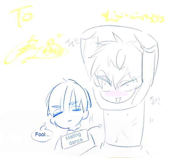 suchine_toki's tweet photo. Till doing his mating dance to attract potential partners (it only ever worked on Ivan, even if he thought it was dumb) https://t.co/J7Y9b2yG0Q
