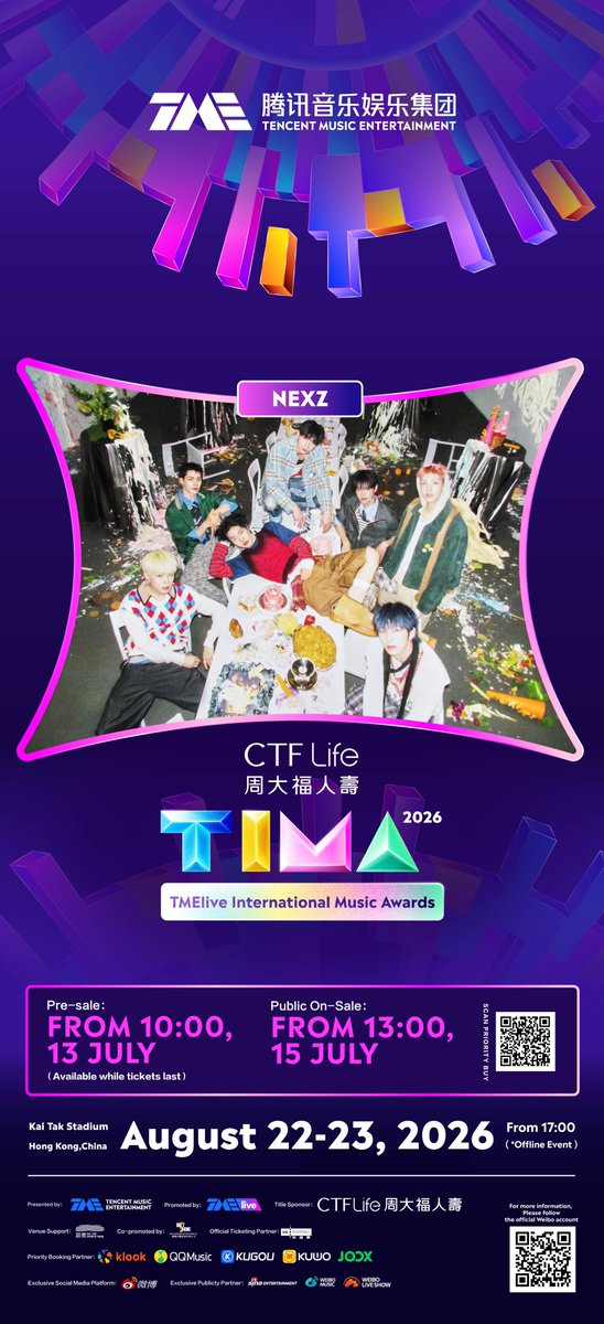 NEXZ_official's tweet photo. We are honored to be part of the 2026 TMElive International Music Awards (TIMA)! 🐧🐈‍⬛🐻‍❄️🐾🦌🐿️🦦

We are all set for August 23 and can't wait to see you all! Let's enjoy this incredible stage together and create unforgettable memories. See you there!

#NEXZ 
#TIMA #TIMA2026 https://t.co/377Zh6H7IE