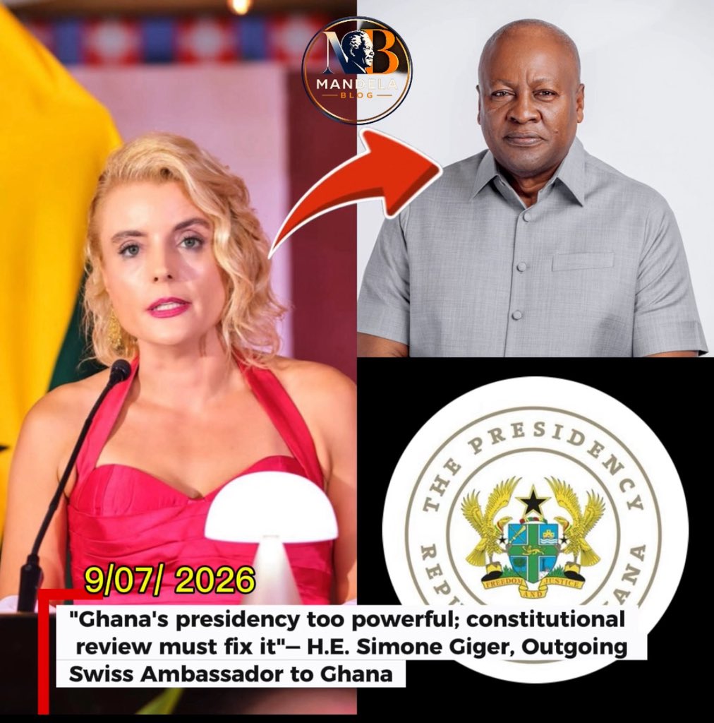 DavidAdombxil's tweet photo. "Ghana's presidency too powerful; constitutional review must fix it" — H.E. Simone Giger, Outgoing Swiss Ambassador to Ghana

#Mandelablog https://t.co/vsvoWPVi0N