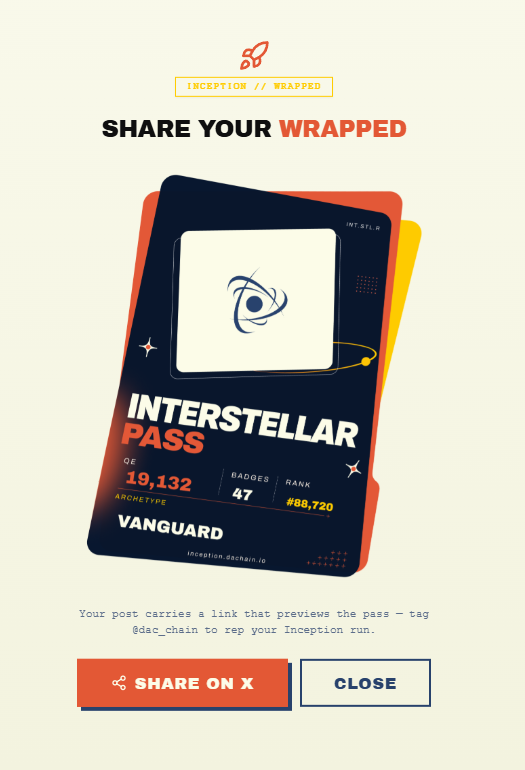 zikzaksm's tweet photo. My @dac_chain Inception Wrapped 🚀

⚡ 19,132 QE
🏆 Rank #88,720 (VANGUARD)
🥇 47 badges
🛰️ THE SCOUT
https://t.co/utnDlz7754 https://t.co/M2LGqe24sA