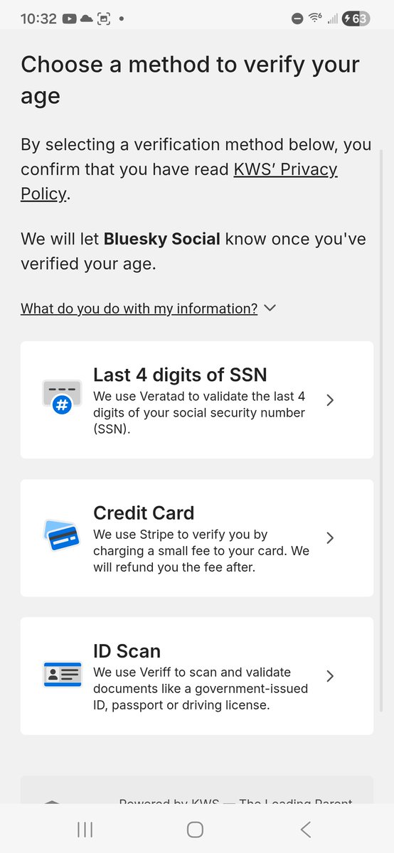 kalenakeeper's tweet photo. @GaijinGoombah Am also in Texas and this is how they verify you?! More like steal your info.
Could use Bluesky earlier today. This is total bull.. https://t.co/A7zw7j0rpU