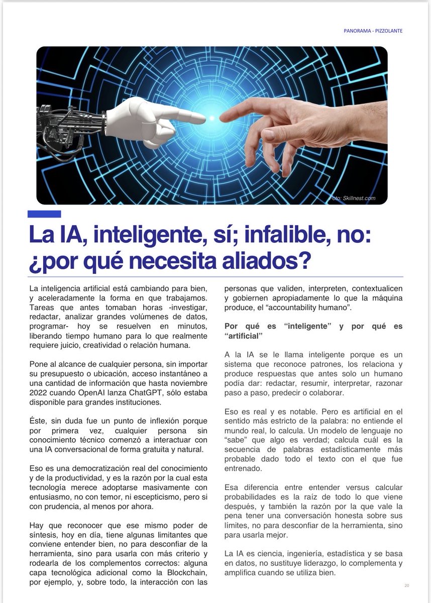 econoaction's tweet photo. La #IA, inteligente, Sí; infalible, No:
¿por qué necesita aliados?

La inteligencia artificial está cambiando para bien y aceleradamente la forma en que trabajamos. 
#inteligenciaartificial #Blockchain https://t.co/0XZcgAyPj2