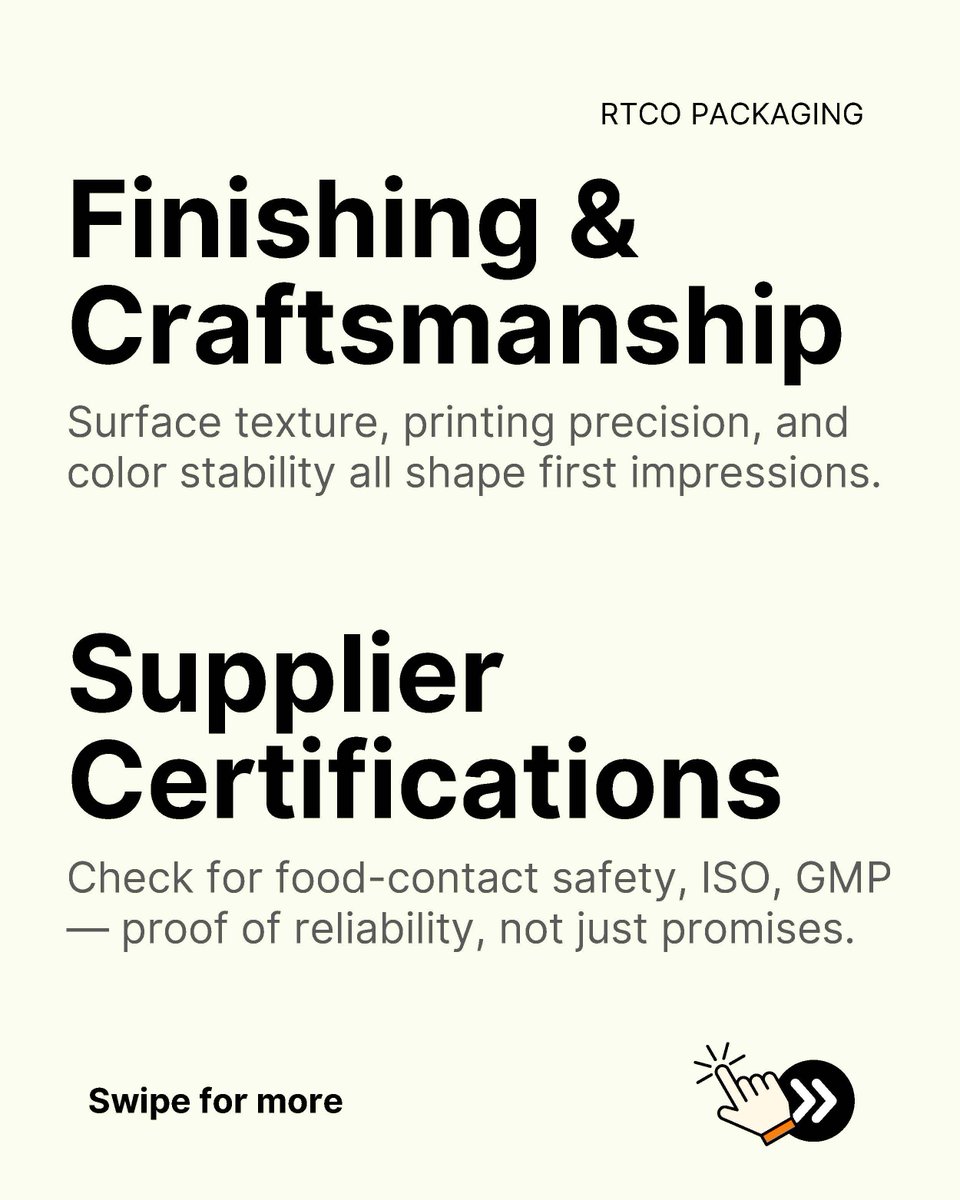 rtco_packaging's tweet photo. Choosing the right packaging and supplier means ensuring your product looks right, works right, and lasts right.

Here’s a 12-point checklist every nutrition and supplement brand should review before signing off 👇

👉 Explore more at https://t.co/v9b60ZGDXh https://t.co/bFOePmt5Zf