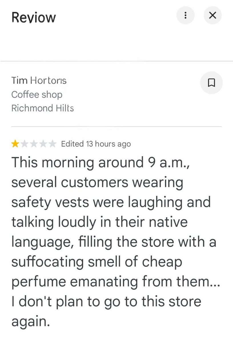 hspc321's tweet photo. I'm forwarding a review I just saw. I've encountered a similar situation before. What about you?
#canada
#timhortons
#bodyodor
#pollution https://t.co/Do5NZIjoBB
