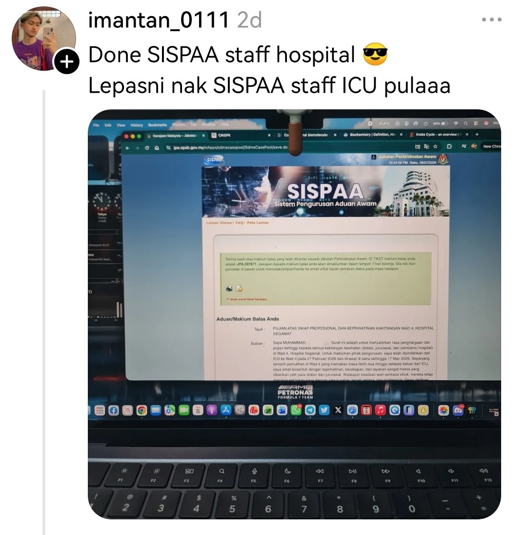 isusemasaviral's tweet photo. Org baik dan humble je akan SISPA macam ni. Terima kasih kerana menghargai mereka. https://t.co/ZvYcZzgUvL