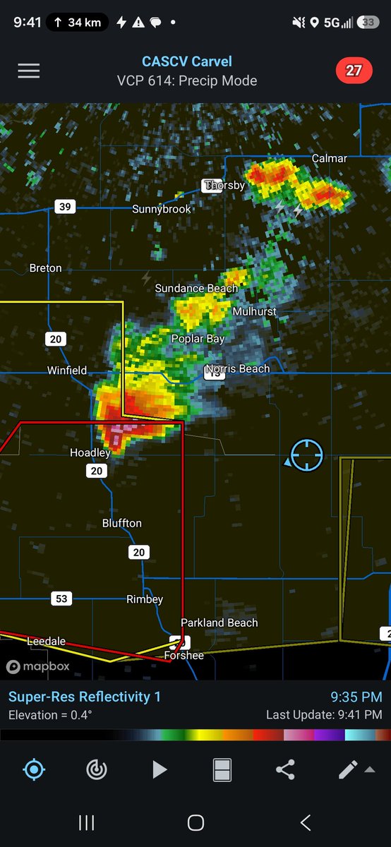 RFD_Maverick's tweet photo. He 616 looking west #abstorm  9:38pm https://t.co/KNnLFEunuC