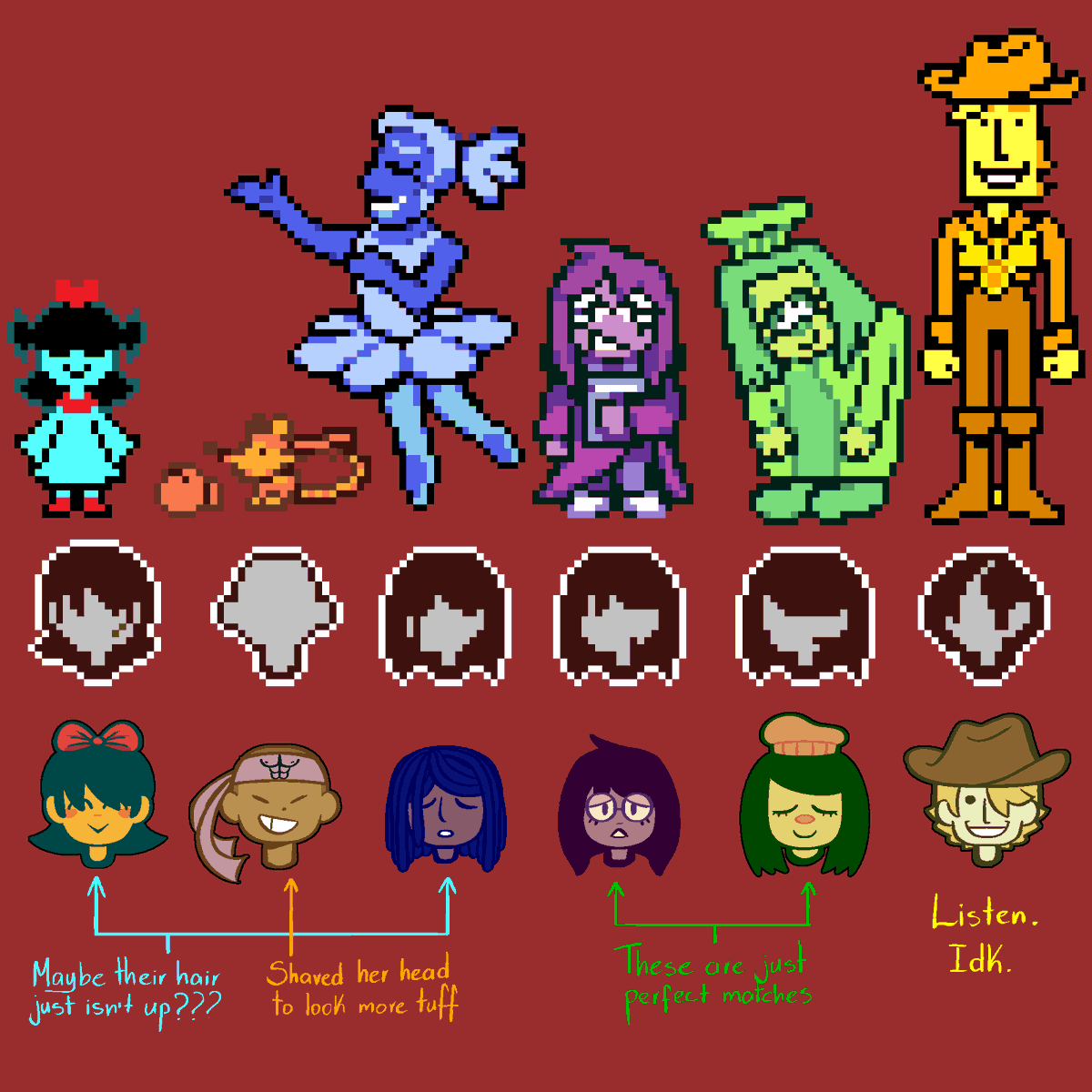 Chara_Violet's tweet photo. here's how the "vessel heads are based off all the fallen humans" theory can still win #cope https://t.co/H3mEW1RasO