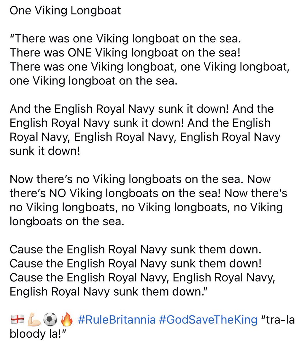 RobbySuits's tweet photo. New football chant for England’s quarter final against Norway. @England @EnglandFootball @FIFAWorldCup @RealHawkstone @FamersDog @HKane https://t.co/wKlsB3Rwr4
