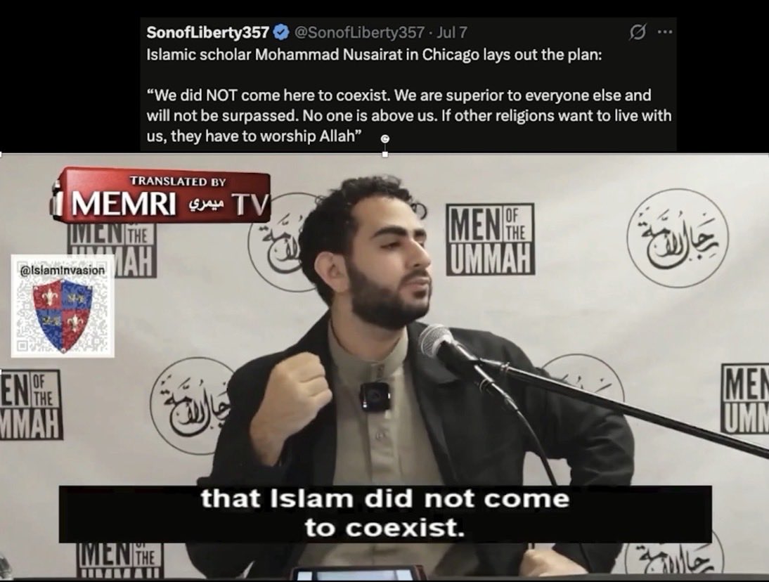 WRW_ManOfGod's tweet photo. “Islam did not come to coexist “ https://t.co/cdL85rZJM7